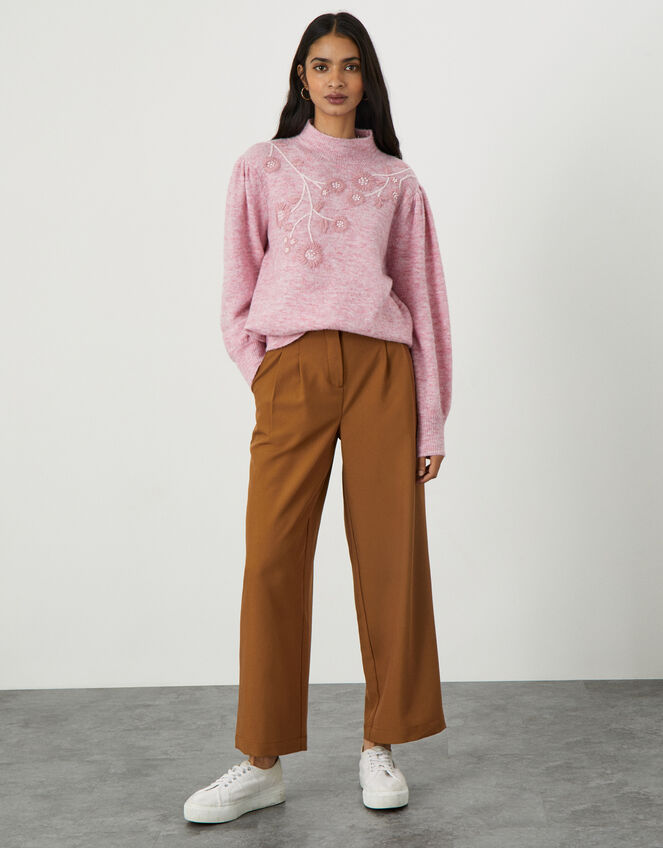 Embroidered Placement Jumper, Pink (PINK), large