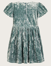 Baby Bow Velvet Dress, Green (GREEN), large