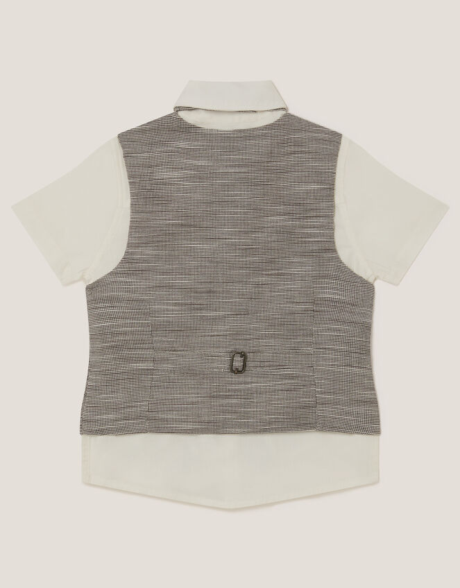 Greyson 3-Piece Houndstooth Waistcoat & Shirt, Blue (NAVY), large