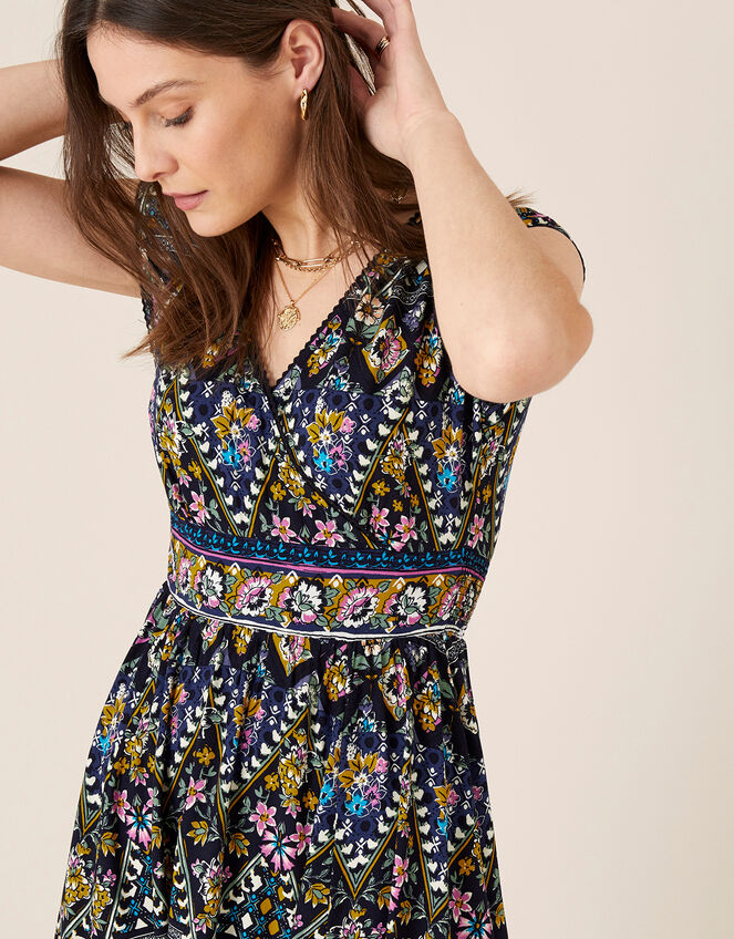 Pablo Contrast Print Hanky Hem Dress, Multi (MULTI), large