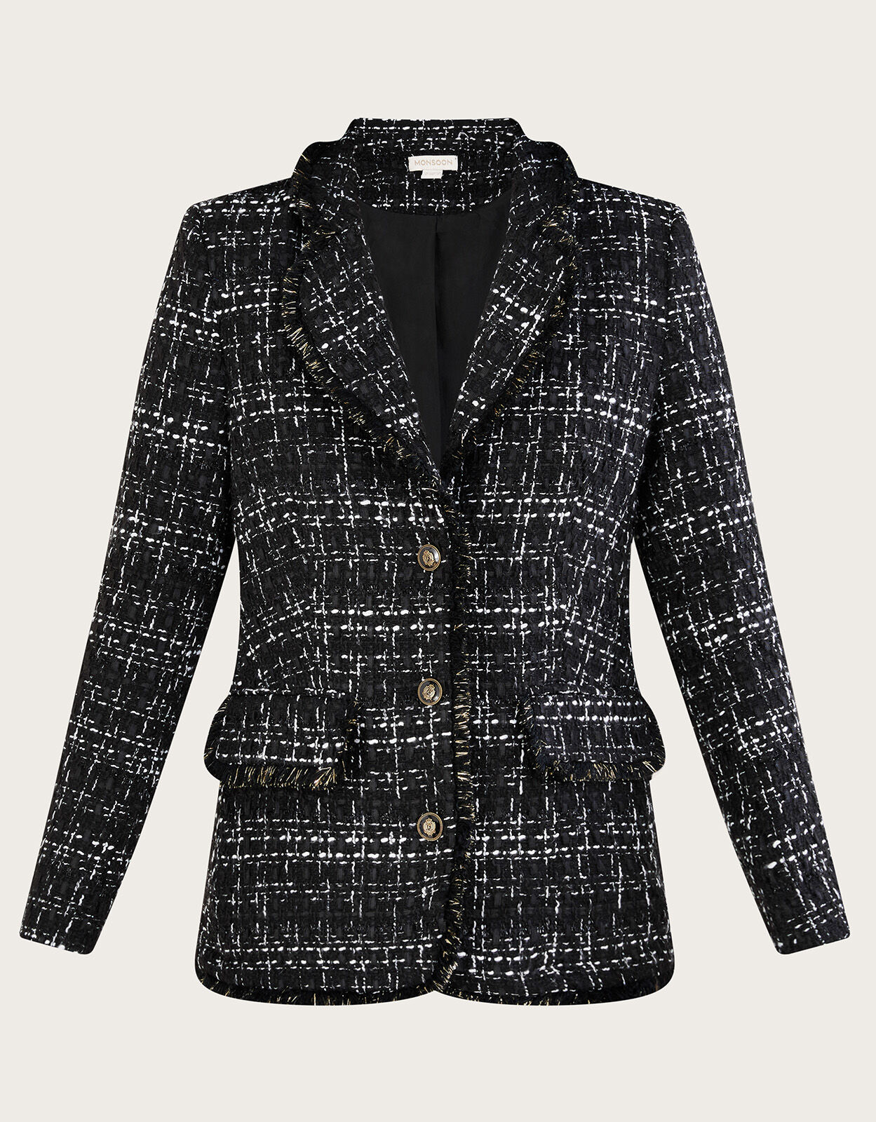 Black textured 2025 blazer womens