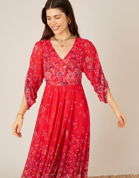 Jasmine Printed Maxi Dress Red, Red (RED), large