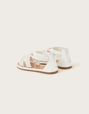 Pearly Strap Sandals, Ivory (IVORY), large
