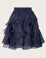 Cancan Ruffle Skirt, Blue (NAVY), large