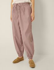 Scarlet Stripe Balloon Trousers, Red (BERRY), large