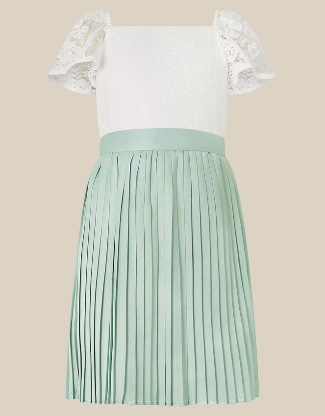 Evelyn Lace Pleated Party Dress, Green (SAGE), large