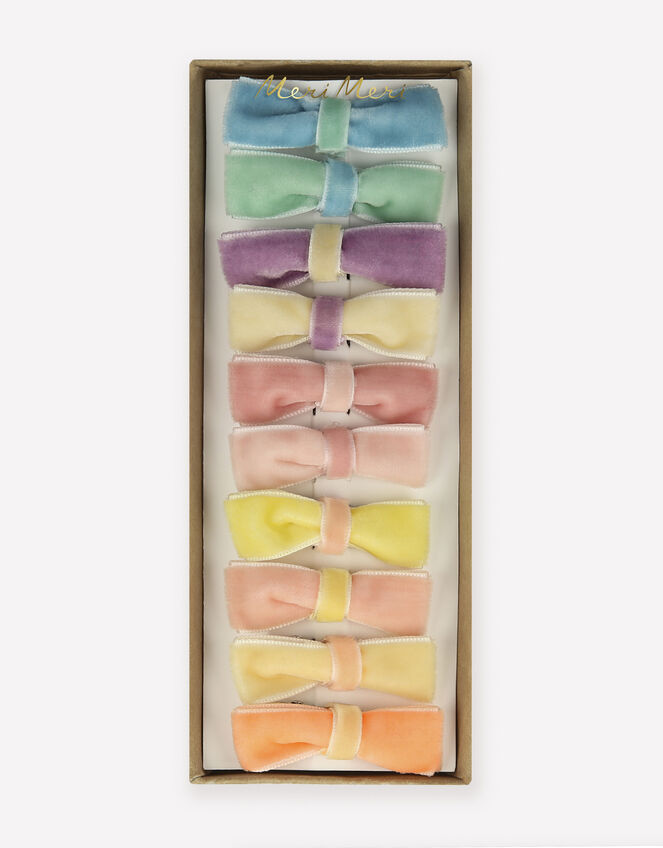 Meri Meri 10-Pack Velvet Bow Hair Clips, , large