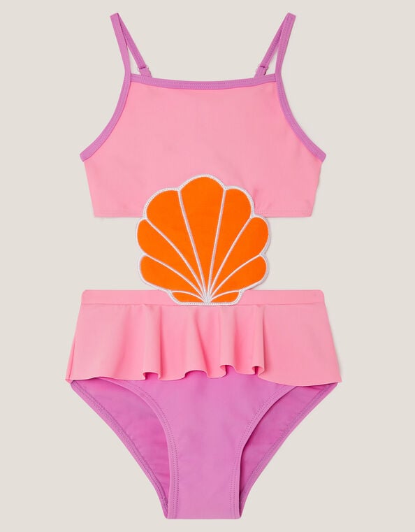 Seashell Applique Cut Out Swimsuit, Multi (MULTI), large