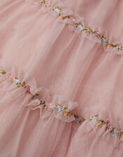 Floral Embroidered Tulle Skirt, Pink (PINK), large