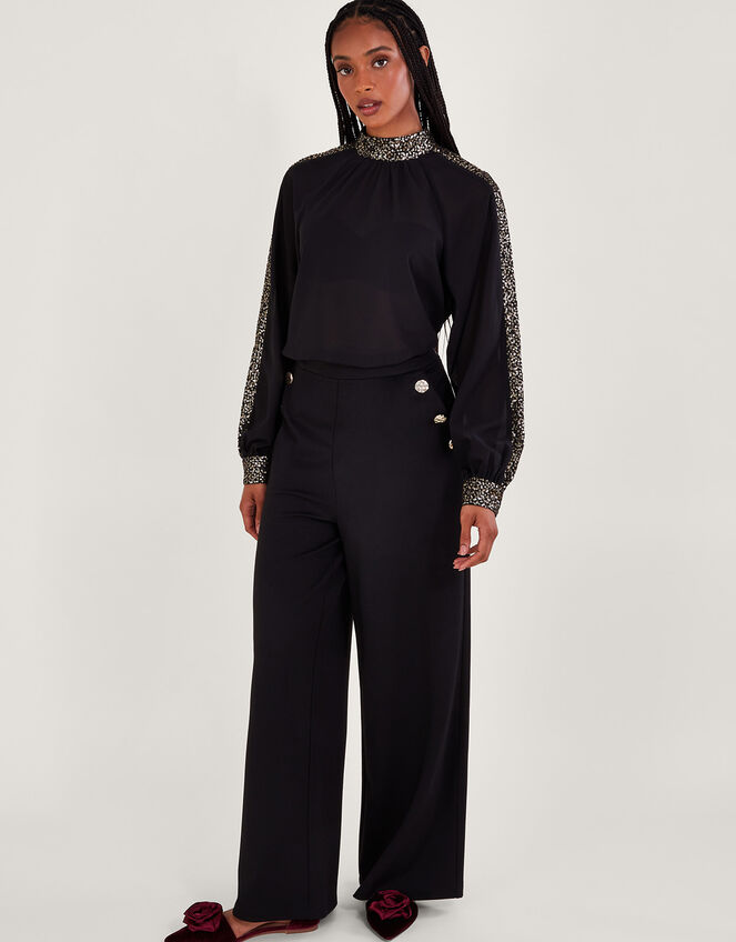 Lucy Sequin Blouse, Black (BLACK), large