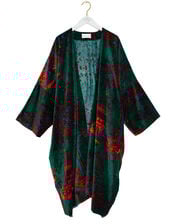 One Hundred Stars Pagoda Forest Long Velvet Jacket, , large