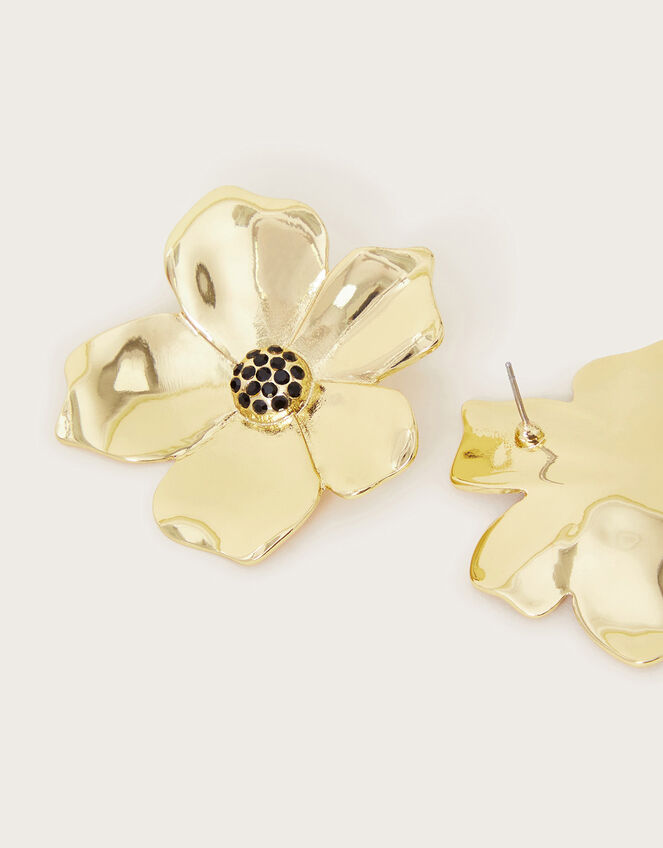 Embellished Flower Earrings, , large