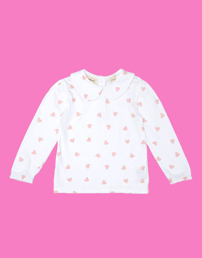 Dotty Dungarees Peter Pan Collar Top, White (WHITE), large