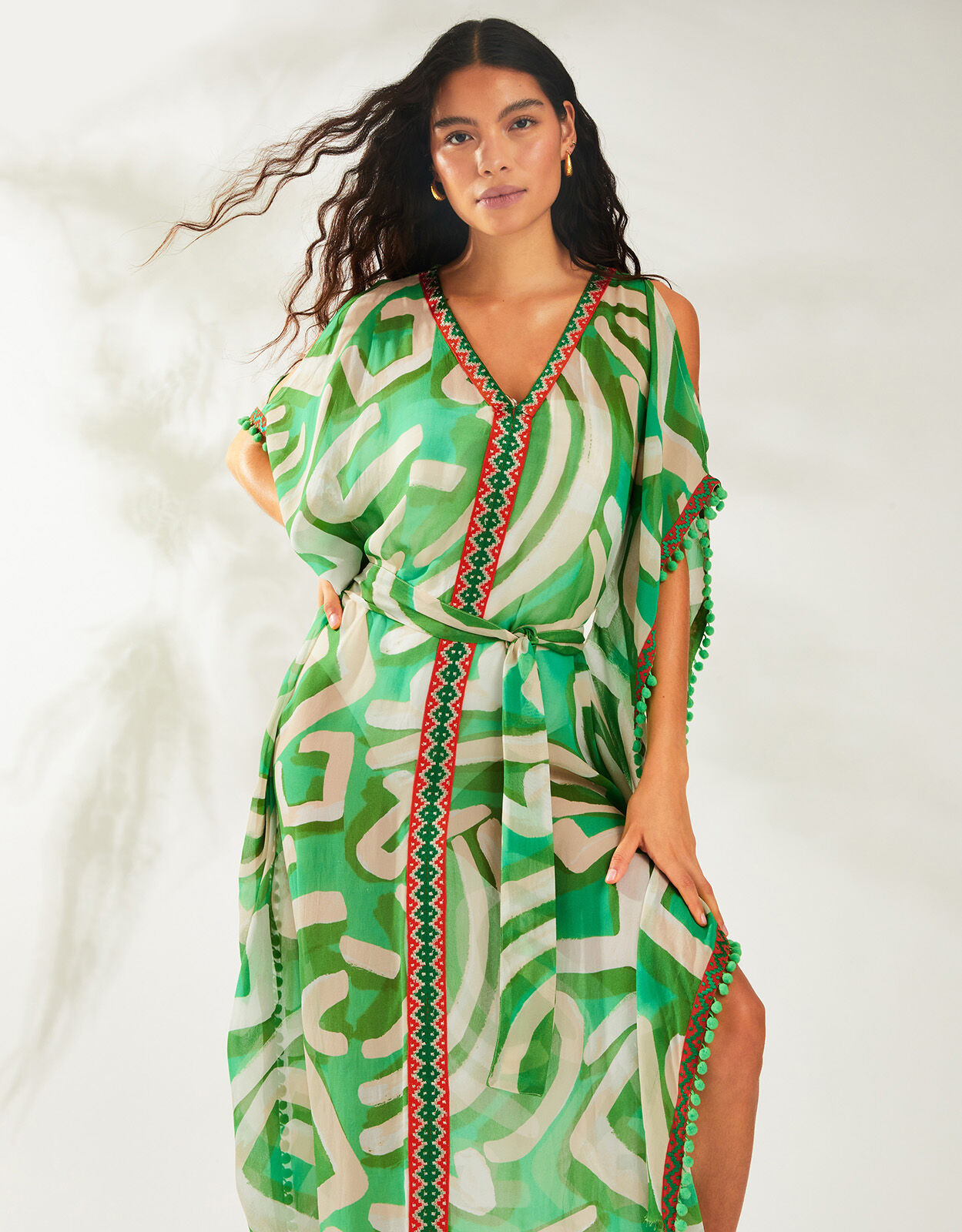 Posy Print Maxi Kaftan Green Kaftans Kimonos Monsoon UK