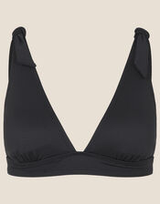 Clementine Bikini Top in Recycled Polyester, Black (BLACK), large