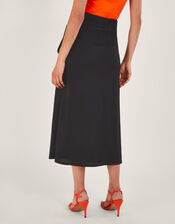 Winnie Wrap Midi Skirt, Black (BLACK), large