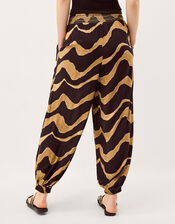 Zahara Print Balloon Trousers, Black (BLACK), large