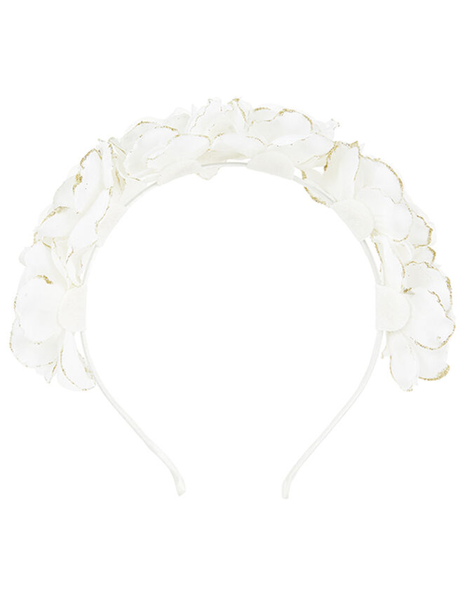 Honey Pearl Shimmer Flower Headband, , large