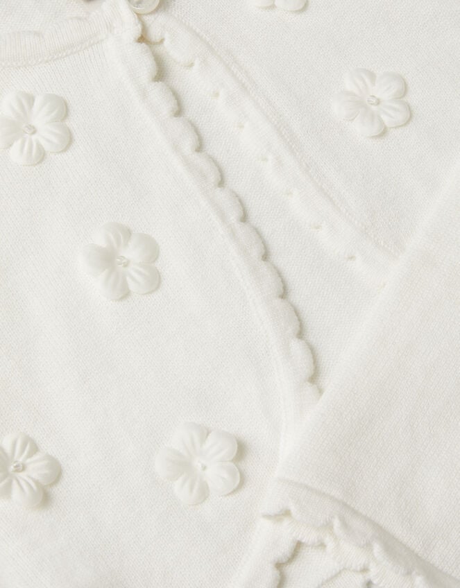Ivy Floral Appliqu&eacute; Cardigan, Ivory (IVORY), large