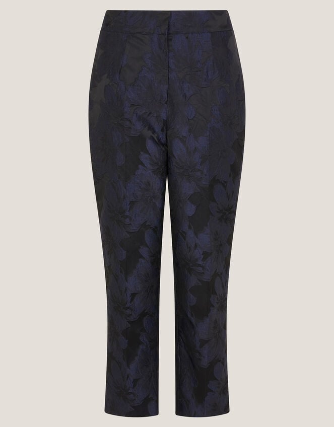 Jayda Floral Jacquard Suit Trousers, Blue (NAVY), large