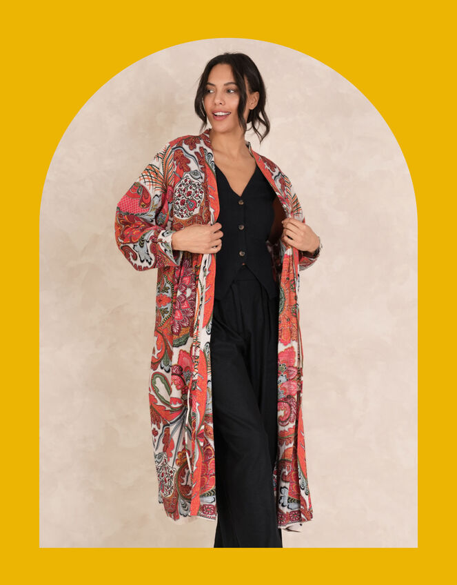 One Hundred Stars Fiesta Print Duster Jacket, , large