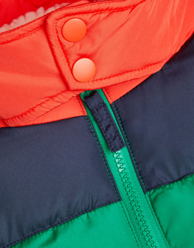 Colourblock Hooded Puffer Jacket, Multi (MULTI), large