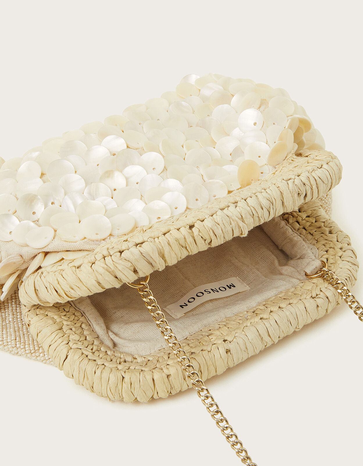 Hand Beaded Shell Clutch