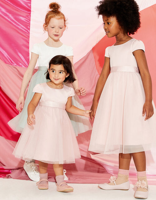 Baby Tulle Bow Bridesmaid Dress, Pink (PINK), large