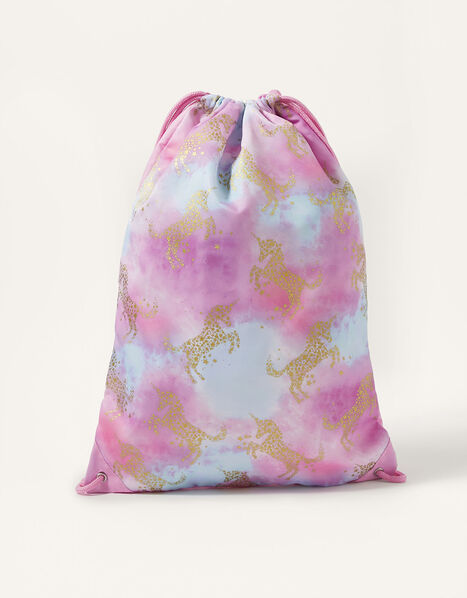Glitter Unicorn Drawstring Bag, , large