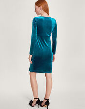 Cece Velvet Shift Dress, Teal (TEAL), large