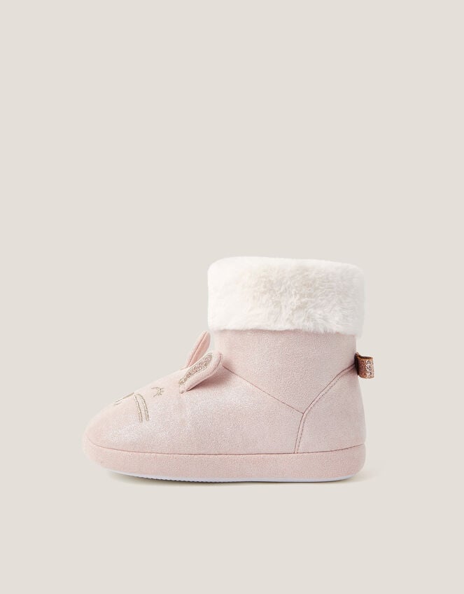 Shimmer Bunny Slipper Boots, Pink (PINK), large
