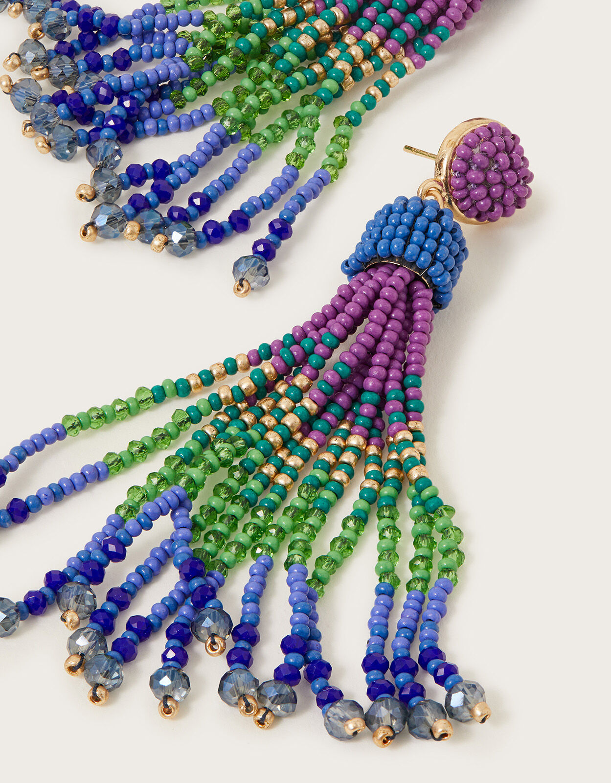Bead tassel earrings store