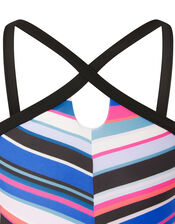 Stripe Print Bikini Set, Blue (BLUE), large