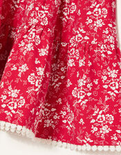 Martha Floral Jersey Dress, Red (RED), large