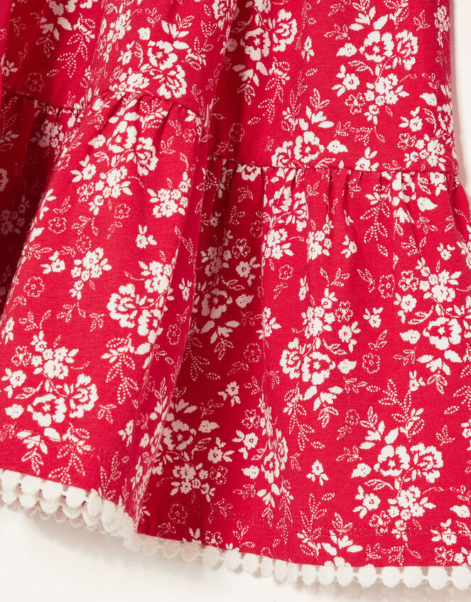 Martha Floral Jersey Dress, Red (RED), large