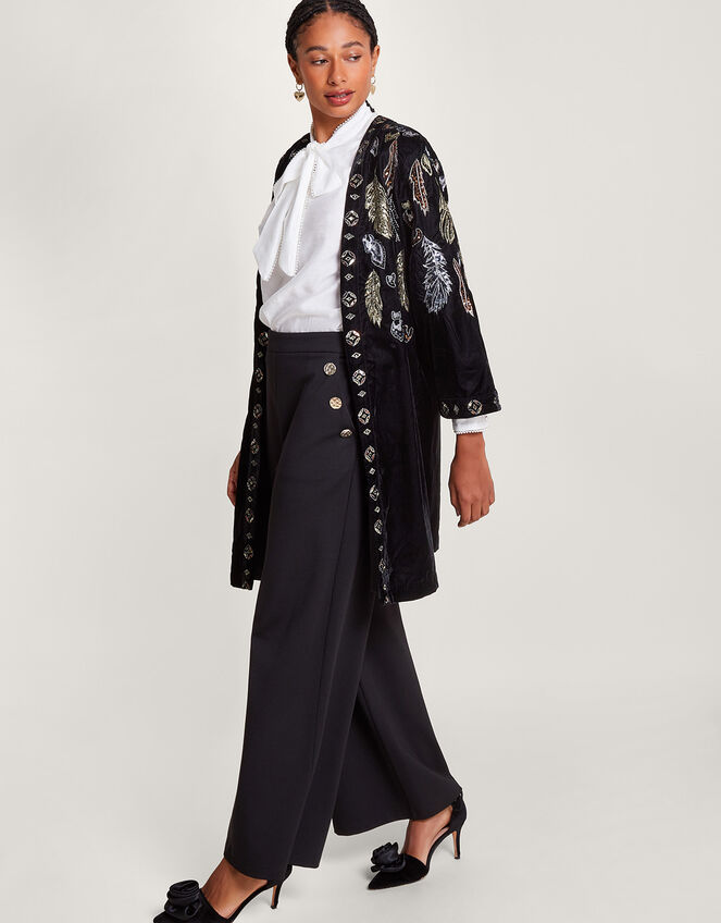 Fenix Embroidered Kimono, Black (BLACK), large