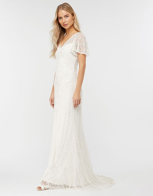 Helena Embellished Maxi Wedding Dress Ivory