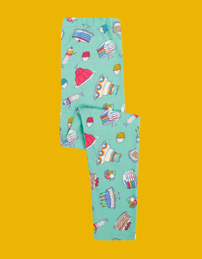 Frugi Libby Printed Leggings, Green (GREEN), large