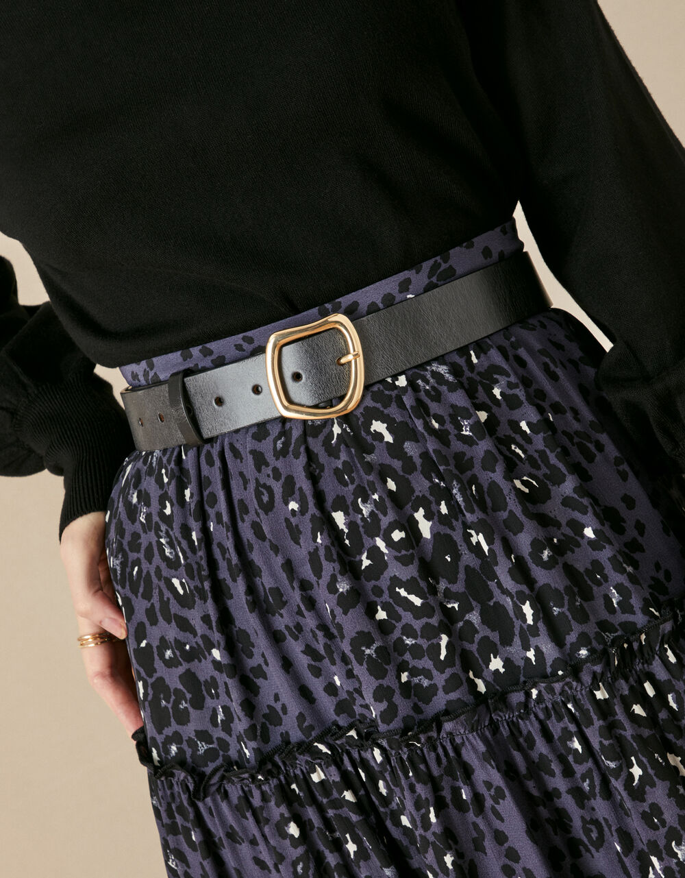 Women Women's Accessories | Leather Core Buckle Belt Black - JE30099