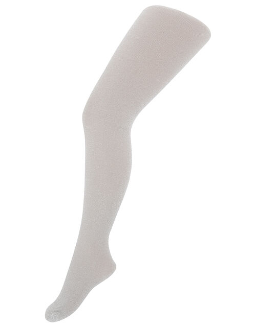 Sparkly Nylon Tights, Silver (SILVER), large