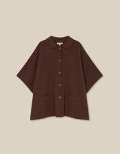 Bliss Collar Cape Sleeve Cardigan, Cognac (COGNAC), large