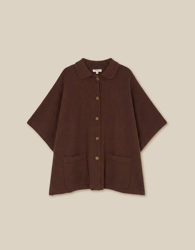 Bliss Collar Cape Sleeve Cardigan, Cognac (COGNAC), large