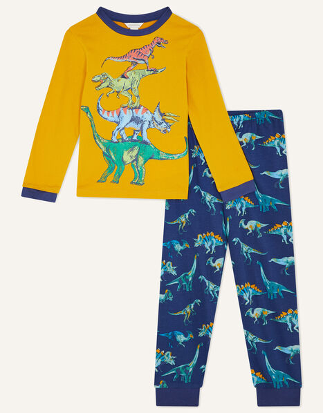 Dinosaur Pyjama Set Blue, Blue (NAVY), large