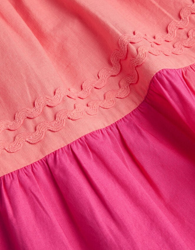 Ric Rac Colour Block Tiered Dress, Pink (PINK), large