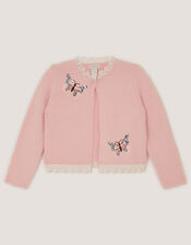 Sequin Butterfly Fluffy Cardigan, Pink (PINK), large