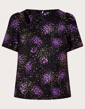 Celestia Foil Print T-Shirt, Purple (PURPLE), large