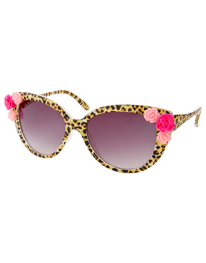 Lucy Leopard Cat-Eye Sunglasses, , large