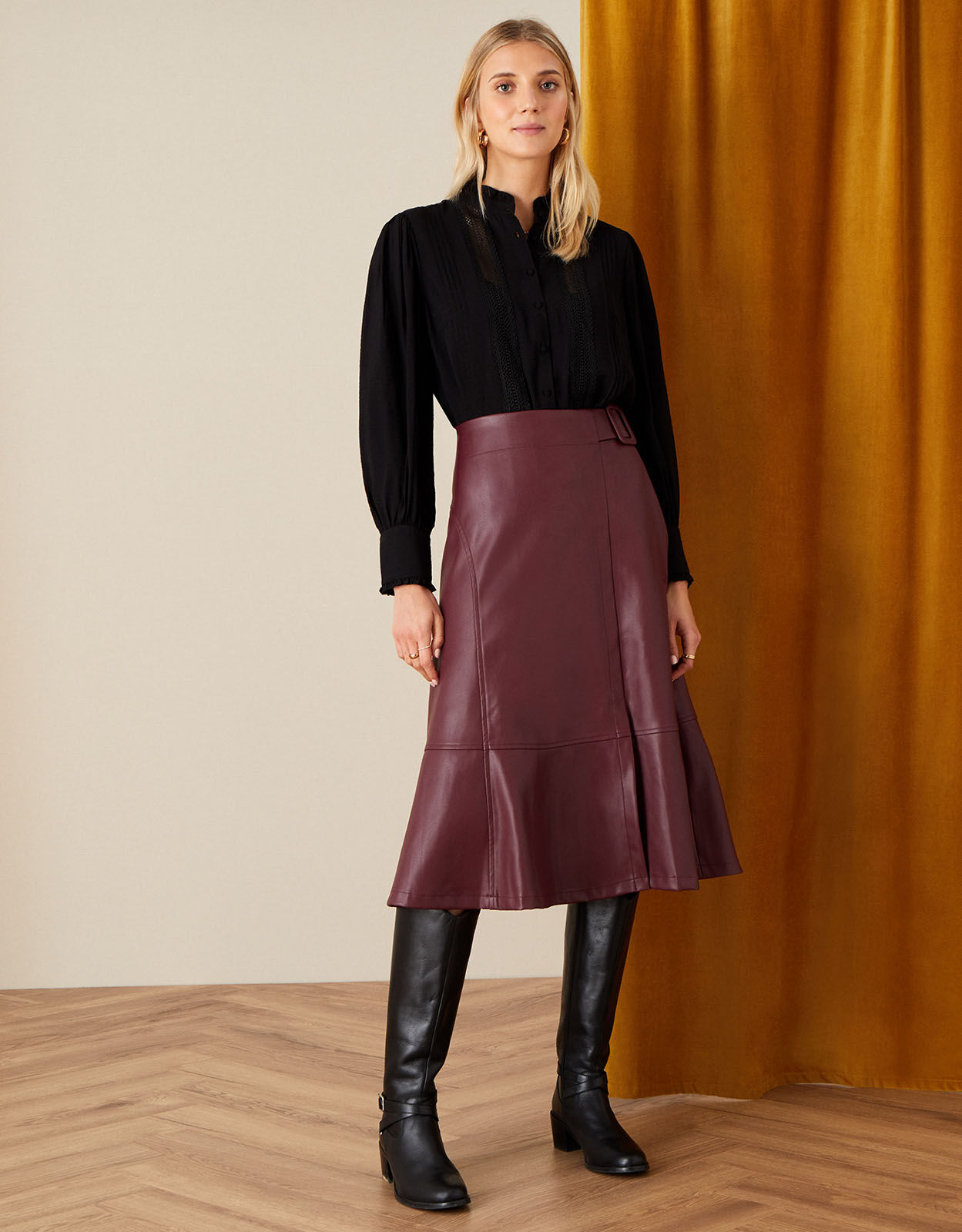 Leather look skirt uk hotsell