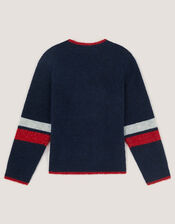 London Guard Knit Christmas Jumper, Blue (NAVY), large