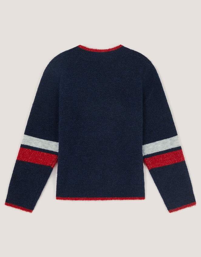 London Guard Knit Christmas Jumper, Blue (NAVY), large